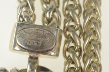 Load image into Gallery viewer, Sterling Silver Fili Menegatti Designer Layered Wheat Chain Necklace 18&quot;