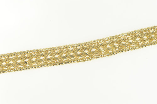 14K Rope Link Braid Design Wide Chain Statement Necklace 16.5