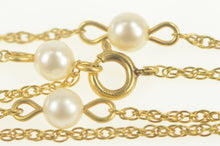 Load image into Gallery viewer, 14K Pearl Beaded Twist Link Spiral Chain Necklace 23.25&quot; Yellow Gold