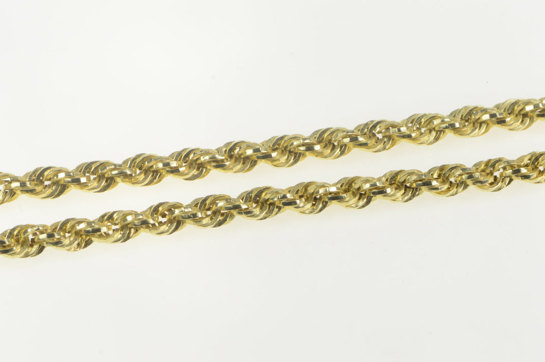 10K 5.4mm Thick Rope Link Woven Twist Chain Necklace 22.25