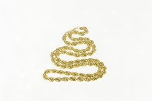 10K 5.4mm Thick Rope Link Woven Twist Chain Necklace 22.25" Yellow Gold