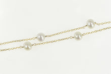 Load image into Gallery viewer, 14K 6.3mm Pearl Beaded Classic Chain Link Necklace 16&quot; Yellow Gold