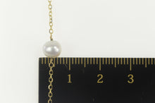 Load image into Gallery viewer, 14K 6.3mm Pearl Beaded Classic Chain Link Necklace 16&quot; Yellow Gold