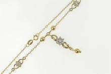 Load image into Gallery viewer, 10K Diamond Flower Cluster Drop Chain Necklace 17&quot; Yellow Gold
