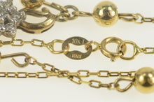 Load image into Gallery viewer, 10K Diamond Flower Cluster Drop Chain Necklace 17&quot; Yellow Gold