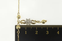 Load image into Gallery viewer, 10K Diamond Flower Cluster Drop Chain Necklace 17&quot; Yellow Gold