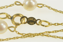 Load image into Gallery viewer, 14K 4.8mm Pearl Beaded Chain Link Classic Necklace 17.5&quot; Yellow Gold