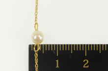 Load image into Gallery viewer, 14K 4.8mm Pearl Beaded Chain Link Classic Necklace 17.5&quot; Yellow Gold