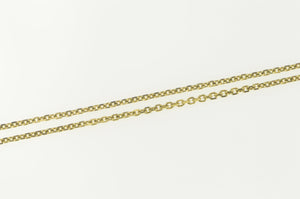 14K 1.1mm Classic Cable Link Simple Chain Necklace 16.75" Yellow Gold