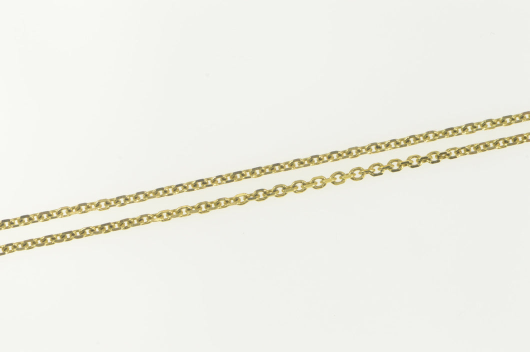 14K 1.1mm Classic Cable Link Simple Chain Necklace 16.75