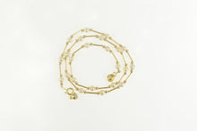 Load image into Gallery viewer, 14K 5.25mm Pearl Ball Bar Beaded Link Chain Necklace 19&quot; Yellow Gold
