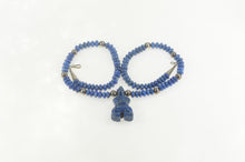 Load image into Gallery viewer, Sterling Silver Carved Lazurite Bear Beaded Talisman Necklace 20.5&quot;
