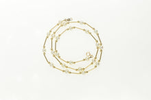Load image into Gallery viewer, 14K Bar &amp; Ball Beaded Pearl Strand Necklace 17.75&quot; Yellow Gold