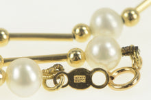 Load image into Gallery viewer, 14K Bar &amp; Ball Beaded Pearl Strand Necklace 17.75&quot; Yellow Gold