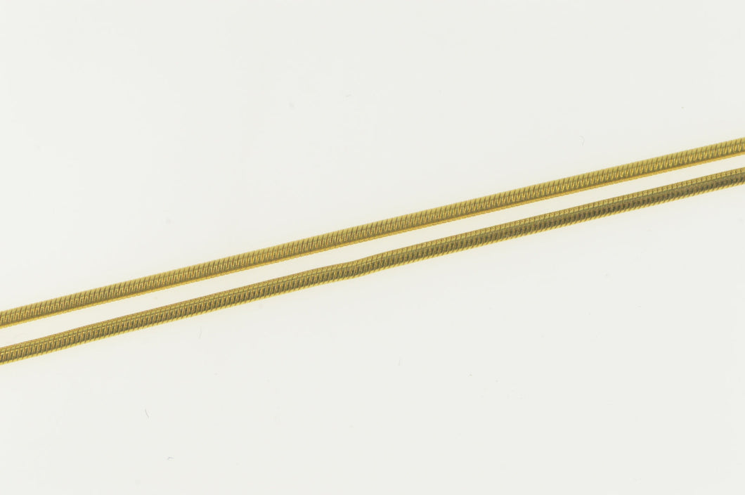 14K 1.0mm Classic Snake Chain Round Link Necklace 17.75