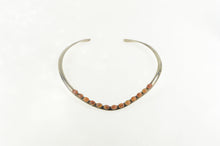 Load image into Gallery viewer, Sterling Silver Oval Agate Cabochon Inlay Statement Collar Necklace 15&quot;