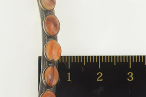 Sterling Silver Oval Agate Cabochon Inlay Statement Collar Necklace 15"