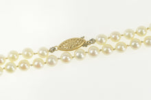 Load image into Gallery viewer, 14K 5.9mm Pearl Beaded Strand Classic Statement Necklace 16.5&quot; Yellow Gold