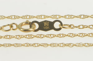 14K 1.1mm Cable Rolling Twist Spiral Chain Necklace 18.5" Yellow Gold