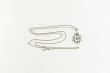 Load image into Gallery viewer, 14K 0.50 Ctw Pear Diamond Halo Cable Chain Necklace 14.75&quot; White Gold