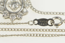 Load image into Gallery viewer, 14K 0.50 Ctw Pear Diamond Halo Cable Chain Necklace 14.75&quot; White Gold