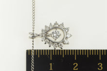 Load image into Gallery viewer, 14K 0.50 Ctw Pear Diamond Halo Cable Chain Necklace 14.75&quot; White Gold