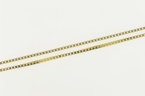 14K 0.8mm Box Chain Simple Square Link Long Necklace 30" Yellow Gold