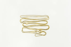 14K 0.8mm Box Chain Simple Square Link Long Necklace 30" Yellow Gold