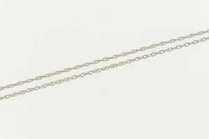 10K 0.7mm Rolling Rope Link Twist Chain Necklace 19.5" White Gold