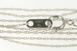 10K 0.7mm Rolling Rope Link Twist Chain Necklace 19.5" White Gold