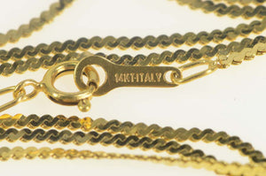 14K 1.3mm Wavy Serpentine Link Long Chain Necklace 29.5" Yellow Gold