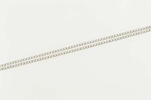 14K 0.9mm Classic Simple Chain Cable Link Necklace 17.5" White Gold