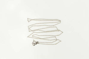 14K 0.9mm Classic Simple Chain Cable Link Necklace 17.5" White Gold