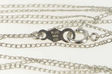 Load image into Gallery viewer, 14K 0.9mm Classic Simple Chain Cable Link Necklace 17.5&quot; White Gold