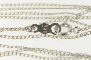 14K 0.9mm Classic Simple Chain Cable Link Necklace 17.5" White Gold
