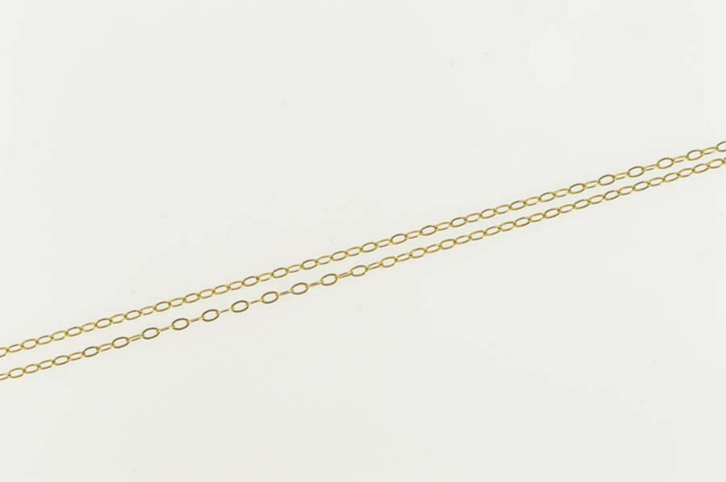 14K 1.1mm Oval Link Cable Chain Simple Necklace 17.75