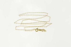 14K 1.1mm Oval Link Cable Chain Simple Necklace 17.75" Yellow Gold
