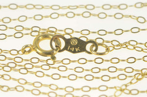 14K 1.1mm Oval Link Cable Chain Simple Necklace 17.75" Yellow Gold