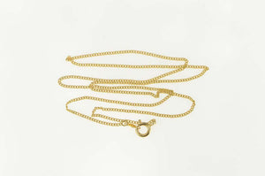 14K 1.5mm Curb Link Classic Simple Chain Necklace 20.75" Yellow Gold