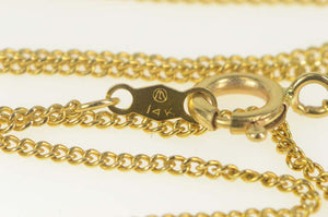 14K 1.5mm Curb Link Classic Simple Chain Necklace 20.75" Yellow Gold