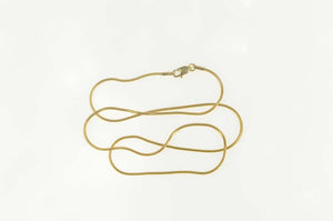 14K 1.2mm Classic Snake Link Round Chain Necklace 15.75" Yellow Gold