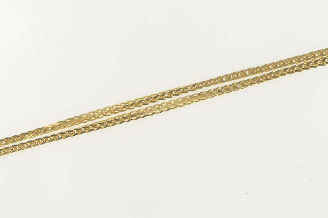 14K 9.0mm Wheat Palma Squared Chain Link Necklace 20