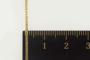 14K 9.0mm Wheat Palma Squared Chain Link Necklace 20" Yellow Gold