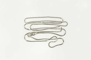 14K 1.1mm Box Chain Square Classic Link Necklace 22" White Gold