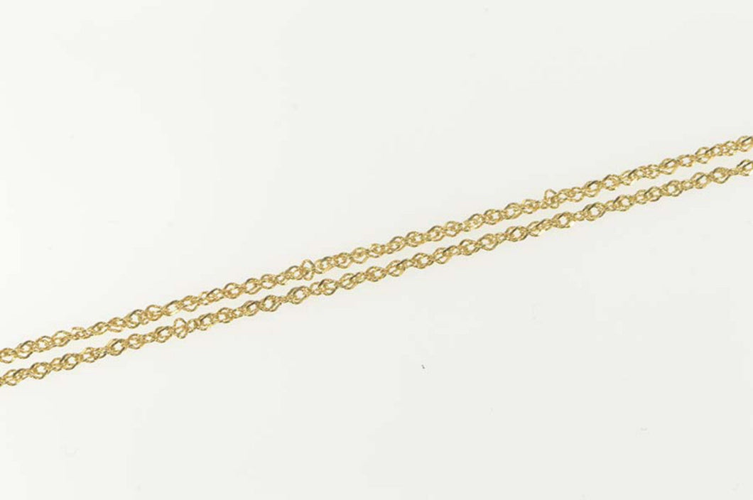 14K 1.2mm Twist Link Spiral Rolling Chain Necklace 17.5