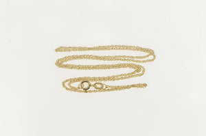 14K 1.2mm Twist Link Spiral Rolling Chain Necklace 17.5" Yellow Gold