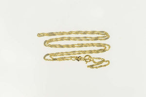 14K 1.2mm Curb Twist Rolling Flat Chain Link Necklace 17.75" Yellow Gold