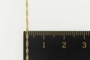 14K 1.2mm Curb Twist Rolling Flat Chain Link Necklace 17.75" Yellow Gold