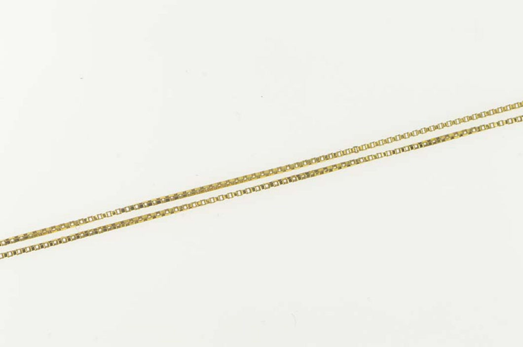 14K 0.6mm Square Box Chain Simple Long Necklace 25