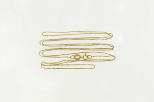 14K 0.6mm Square Box Chain Simple Long Necklace 25" Yellow Gold